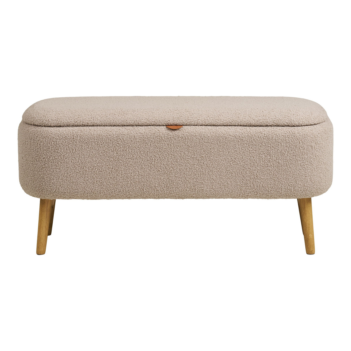 Kendra Home - Panca con Portaoggetti Harlow, Beige, 37x95x45 cm