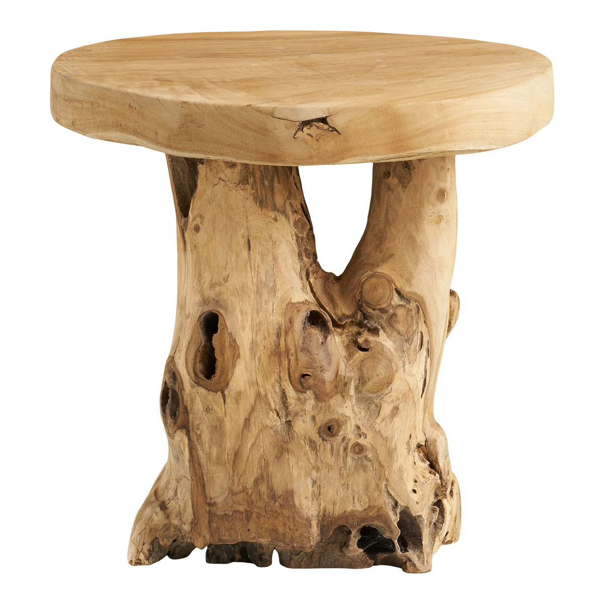 Palena - Tavolino d'appoggio in teak naturale ø40x45 cm