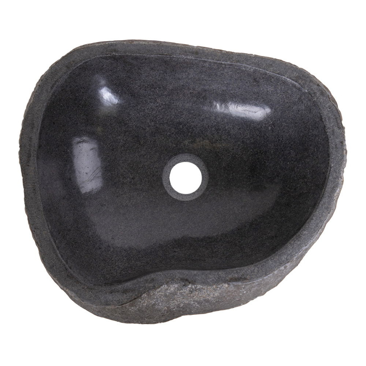 Lavabo in pietra di fiume Donau — effetto naturale 35x40x15 cm