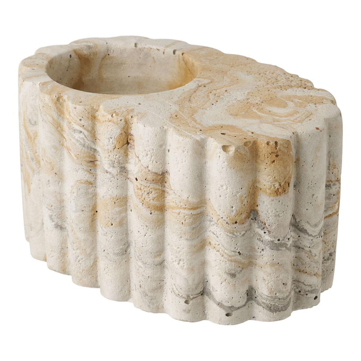 Kendra Home - Portacandela Tealight, Beige, 6,5x10,5x5,5 cm