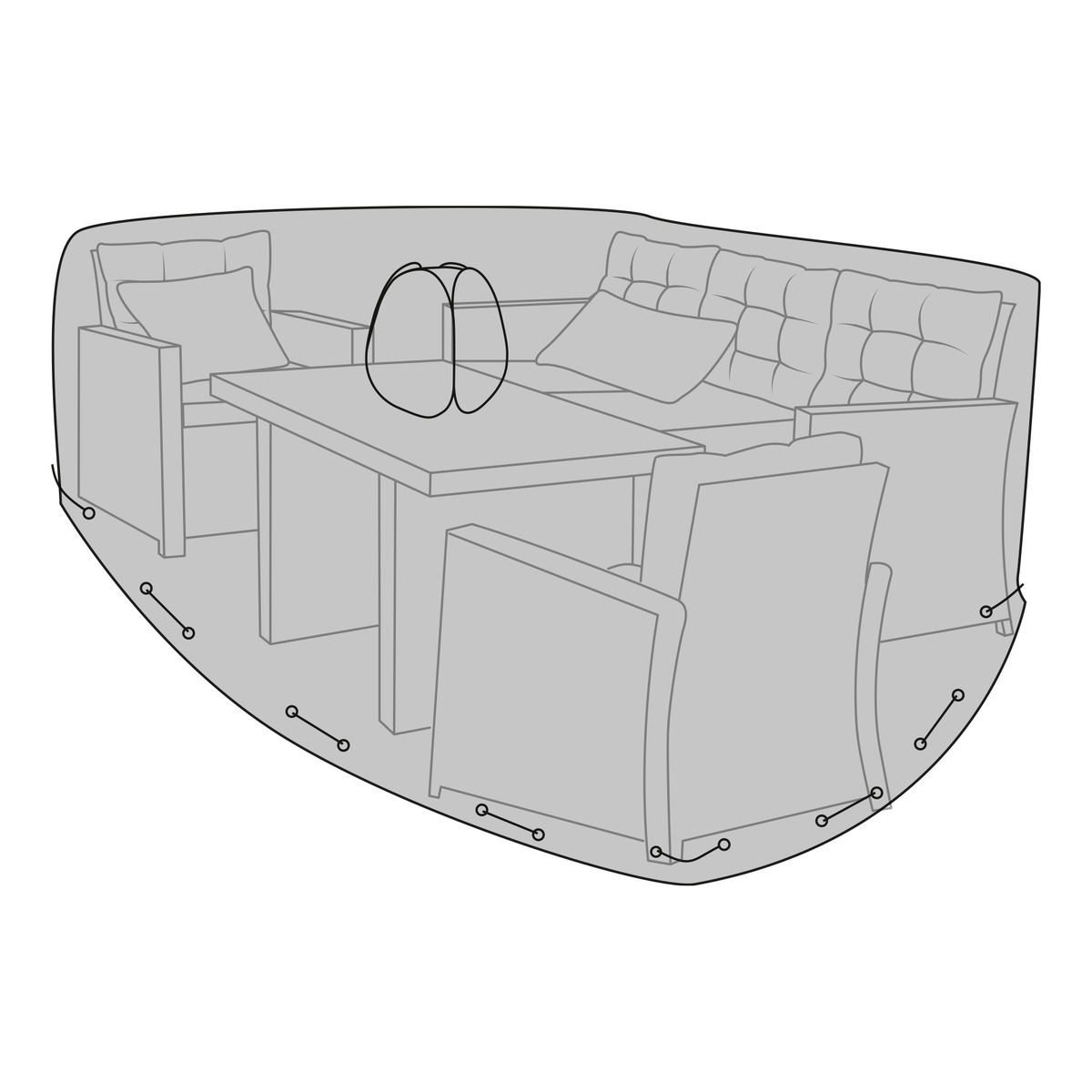 Kendra Home - Fodera Protettiva per Arredo da Esterno Luxury, Nero, 210x210x95 cm