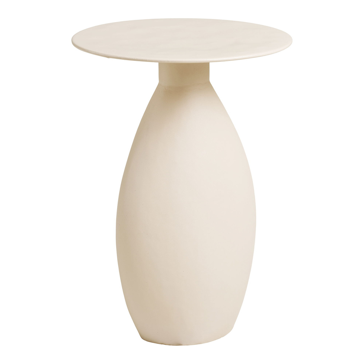 Tavolino d'appoggio Calais in metallo smaltato bianco sporco ø36×50 cm