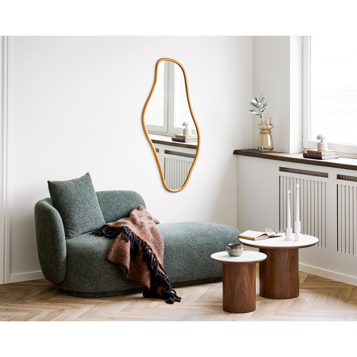 Kendra Home - Specchio con Cornice Brandsby, Marrone, 2x60x120 cm