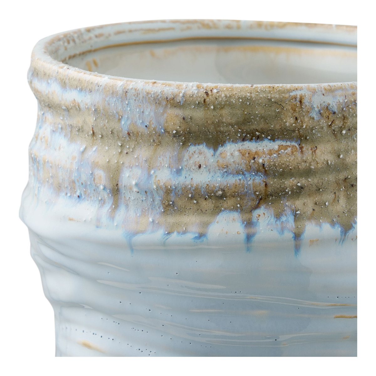 Kendra Home - Vaso Decorativo Hillerod, Blu, 19,5x19,5x22,5 cm