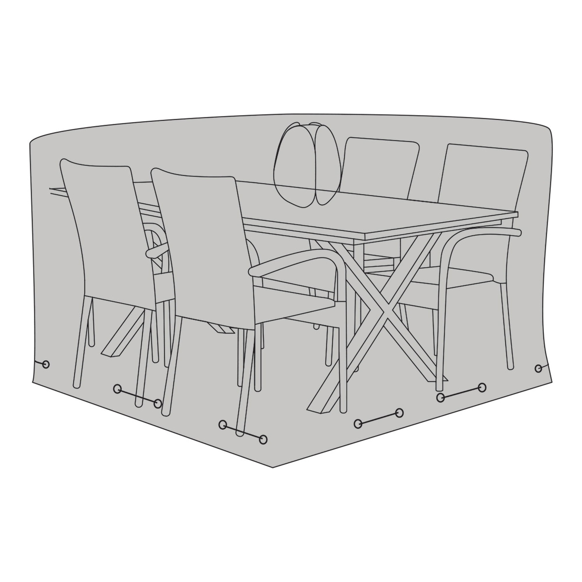 Kendra Home - Fodera Protettiva per Arredo da Esterno Luxury, Nero, 180x155x95 cm