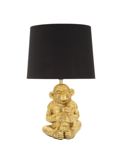 Kendra Home - Lampada da Tavolo Scimmia 7, Nero, 30x30x49 cm