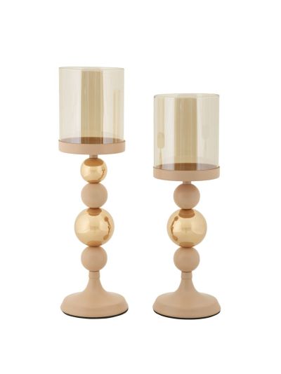 Kendra Home - Portacandela MF938, Oro, 10x10x36 cm