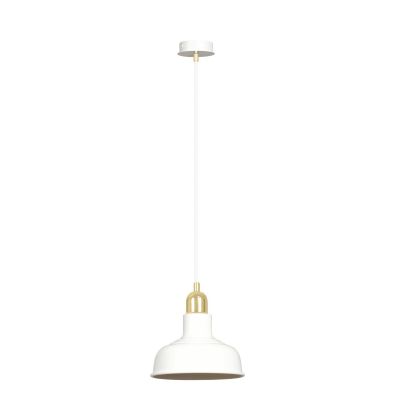 IBOR pendant lamp in white steel with gold details