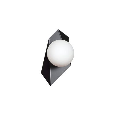Lampada a parete Drifton in acciaio nero e vetro