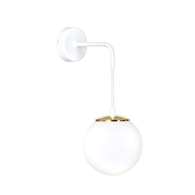 Lampada da parete Ognis in acciaio bianco e dettagli oro
