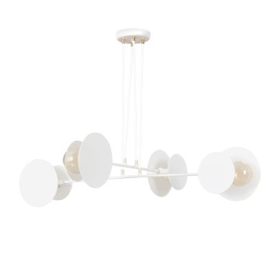 Lampada a sospensione Idea in acciaio bianco e oro