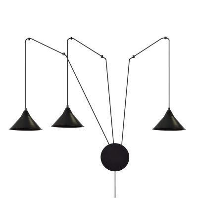 Lampada a parete Abramo in acciaio nero opaco