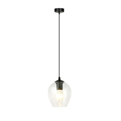 Lampada a sospensione ISTAR in acciaio nero e vetro trasparente