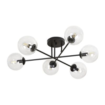 Lampada a sospensione Brendi in acciaio nero opaco e vetro