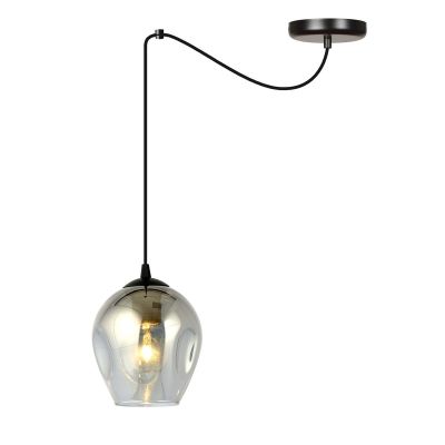 Lampada a sospensione LEVEL in acciaio nero e vetro grafite