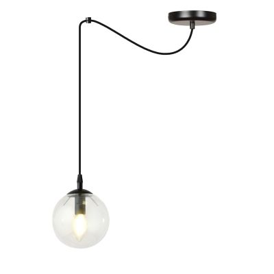 Lampada a sospensione GIGI in acciaio nero e vetro