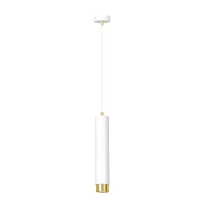 Lampada a sospensione Kibo in acciaio bianco e oro