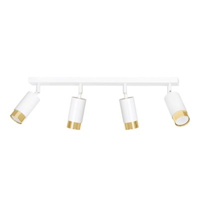 Faretto da soffitto Hiro in acciaio bianco e oro
