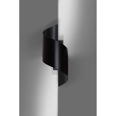 Lampada a parete Spiner in acciaio nero opaco