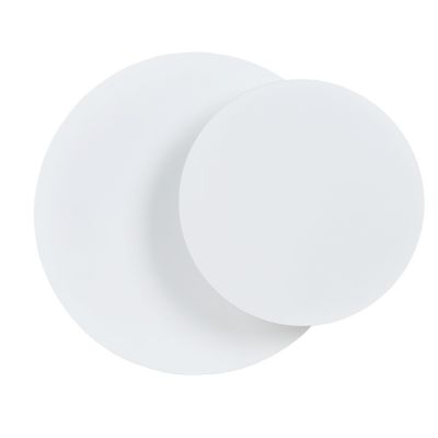 Lampada da parete Circle in acciaio bianco opaco e legno