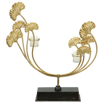 Kendra Home - Portacandela VKH346, Oro, 50x12x55 cm