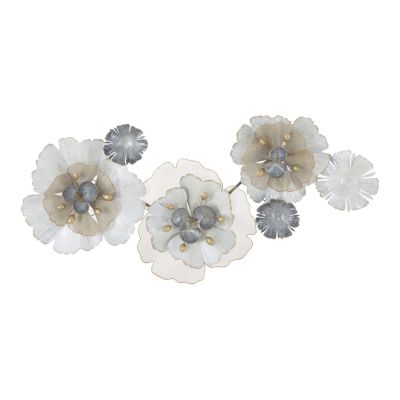 Kendra Home - Decorazione in Metallo 3D Fiori 12, Multicolore, 119x8x60 cm