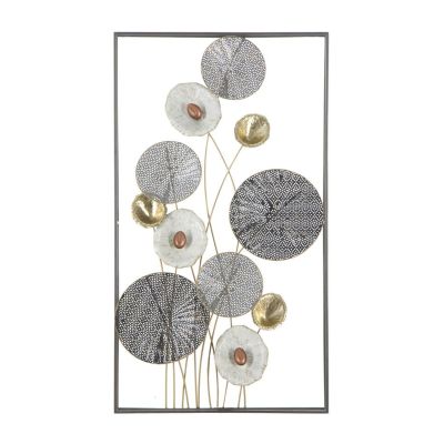 Kendra Home - Decorazione in Metallo 3D Fiori 14, Multicolore, 50x6x90,5 cm