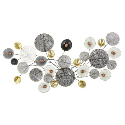 Kendra Home - Decorazione in Metallo 3D Cerchi 1, Multicolore, 135x7,5x69 cm