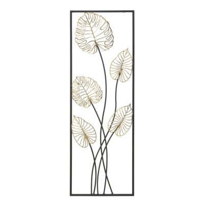 Kendra Home - Decorazione in Metallo 3D Foglia 43, Multicolore, 31x2,5x90 cm