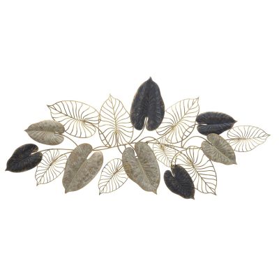 Kendra Home - Decorazione in Metallo 3D Foglia 26, Multicolore, 131x4,5x61 cm