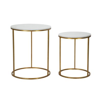 Kendra Home - Set Tavolini VKH534, Oro, 52x52x63 cm