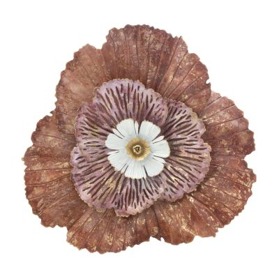 Kendra Home - Decorazione in Metallo 3D Fiore, Multicolore, 73,5x11x72 cm