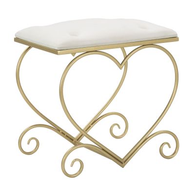 Kendra Home - Sgabello Basso Cuore 15, Oro, 50x37,5x51,5 cm