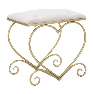 Kendra Home - Sgabello Basso Cuore 16, Oro, 50x37,5x51,5 cm