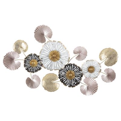 Kendra Home - Decorazione in Metallo 3D Fiori 26, Multicolore, 106x6x60,5 cm