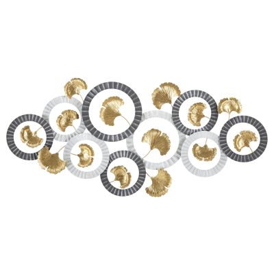 Kendra Home - Decorazione in Metallo 3D Cerchi 6, Multicolore, 126x5x58 cm