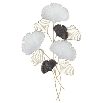 Kendra Home - Decorazione in Metallo 3D Foglia 29, Multicolore, 66x4x109 cm