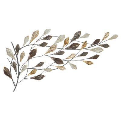 Kendra Home - Decorazione in Metallo 3D Foglia 27, Multicolore, 115,5x6x65 cm