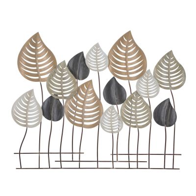 Kendra Home - Decorazione in Metallo 3D Foglia 16, Multicolore, 103,5x5x84 cm