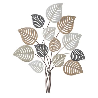 Kendra Home - Decorazione in Metallo 3D Foglia 17, Multicolore, 81x5x100 cm