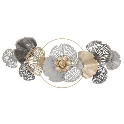 Kendra Home - Decorazione in Metallo 3D Fiori 11, Multicolore, 130,8x8x55,9 cm