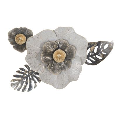 Kendra Home - Decorazione in Metallo 3D Fiore 2, Multicolore, 74,9x7x47,6 cm