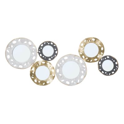 Kendra Home - Decorazione in Metallo 3D Cerchi 19, Multicolore, 104x4x45,5 cm