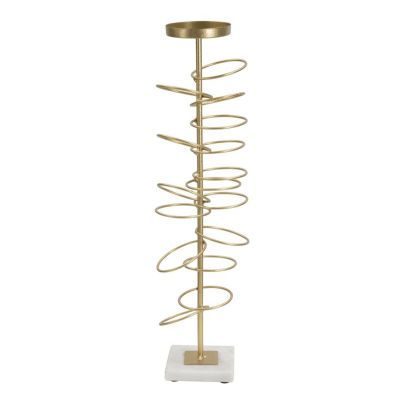 Kendra Home - Portacandela VKH340, Oro, 14x13x50,5 cm