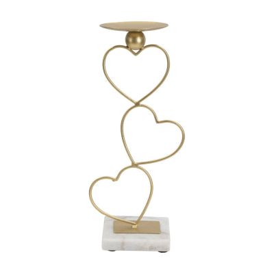 Kendra Home - Portacandela VKH345, Oro, 14,5x10x32,5 cm