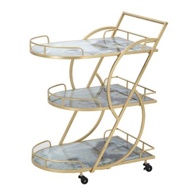 Kendra Home - Carrello VKH2, Oro, 71x45,5x84,5 cm