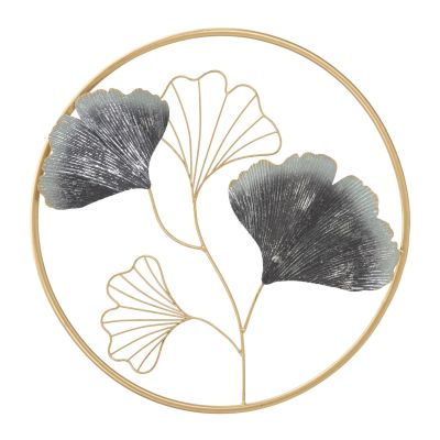 Kendra Home - Decorazione in Metallo 3D Foglia 50, Multicolore, 45,5x3,5x45,5 cm