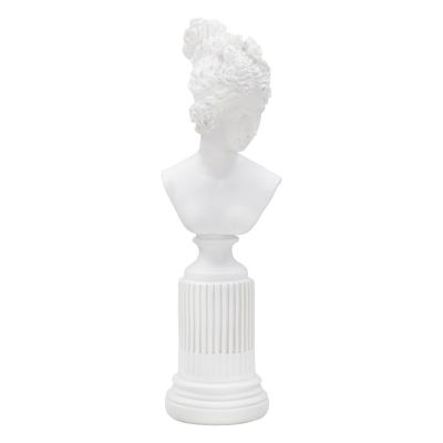 Kendra Home - Scultura Grecia 7, Bianco, 11x10x35,5 cm