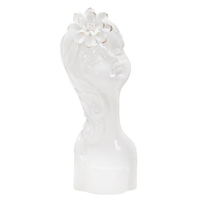 Kendra Home - Decorative Vase Face 34, White, 10,5x10x24,7 cm