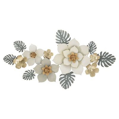 Kendra Home - Decorazione in Metallo 3D Fiori 9, Multicolore, 134,6x7,6x69,9 cm